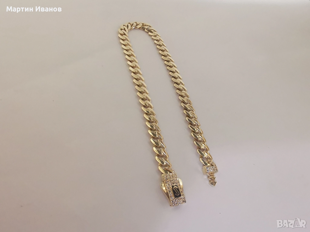 Златна гривна Монако панцер , снимка 1
