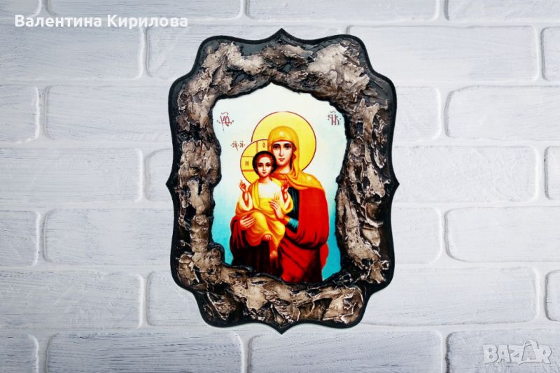 Икона на Света Богородица с младенеца, снимка 1