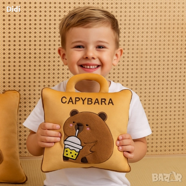 Мека капибара възглавничка 2-в-1 – играчка и одеяло за гушкане, снимка 1