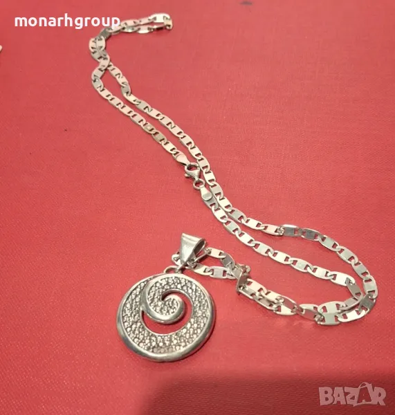 Сребърен ланец с висулка, снимка 1