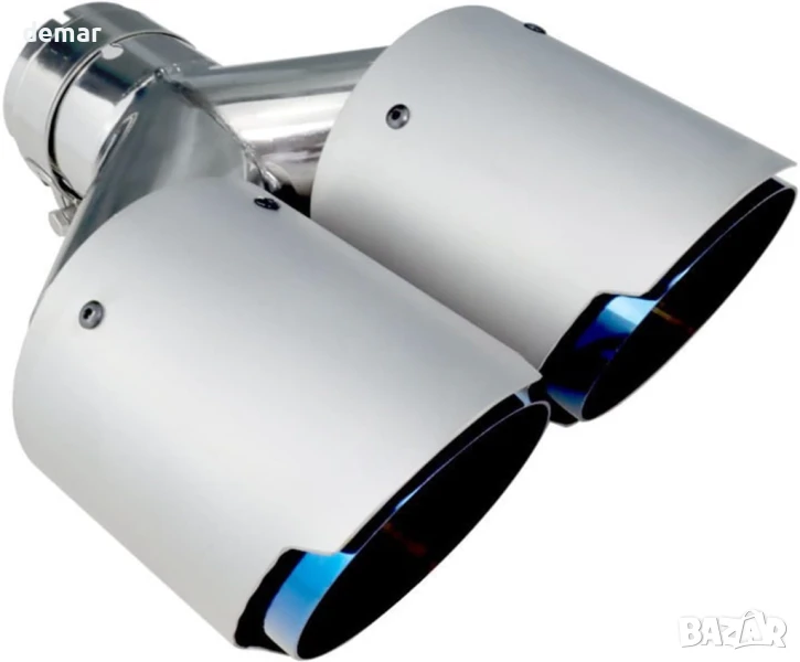 Накрайник за ауспух Krtopo 57 мм за автомобил с двоен ауспух - вход 57 мм към изход 89 мм, снимка 1