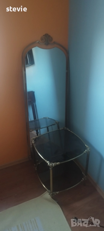 Винтидж комплект - стенно огледало + масичка, снимка 1