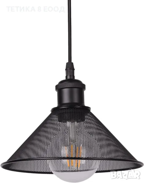 Индустриална винтидж метална висяща лампа, снимка 1