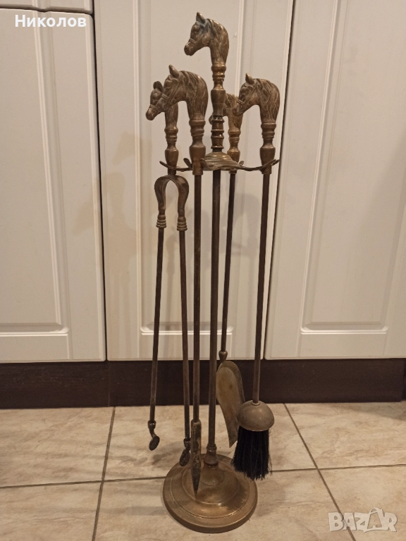 Прибори за камина, месинг, снимка 1