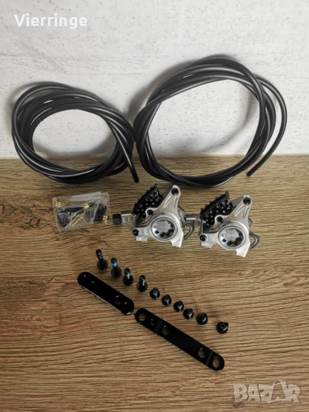 хидравлични спирачни апарати с накладки ice-tech, flat mount, снимка 1