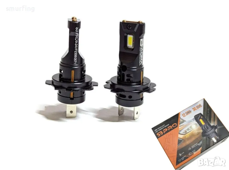 Диодни крушки H7 с вграден вентилатор LED - T281, снимка 1