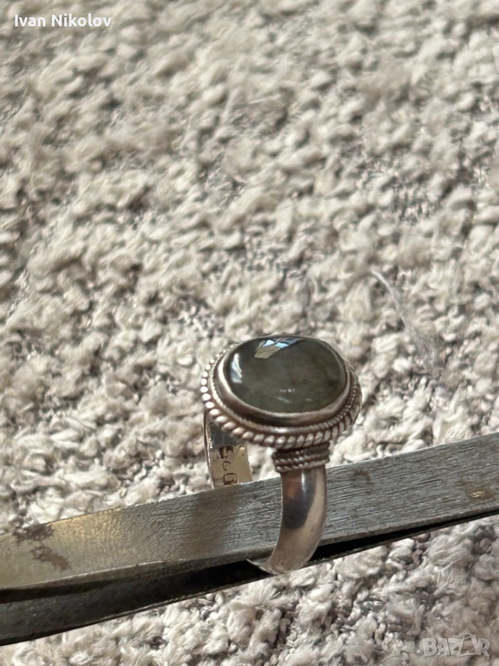 Дамски сребърен пръстен с лабрадорит, снимка 1