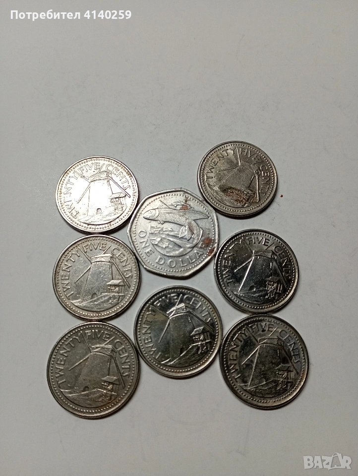 ОСТРОВ БАРБАДОС 1 ДОЛАР 1998 Г 25 ЦЕНТА 2008 Г , снимка 1