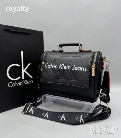 Calvin Klein Нова Дамска Черна Кожена Чанта , снимка 1
