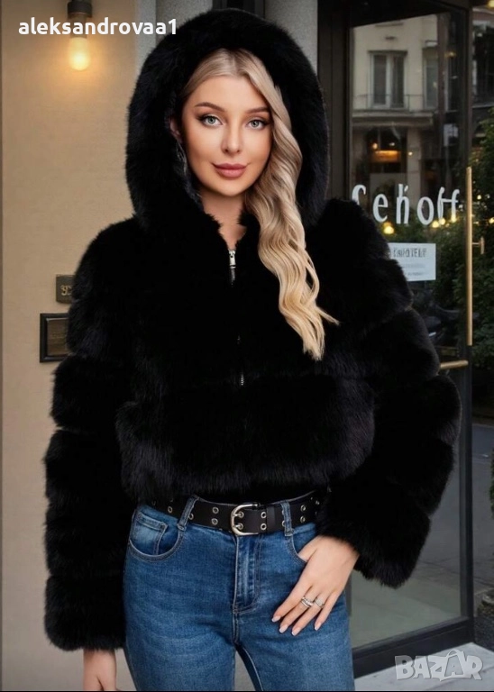✨ Пухкаво палто с качулка – ХИТ модел! , снимка 1