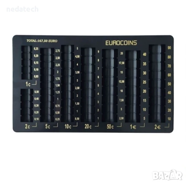 Монетник с деления за евро монети, снимка 1
