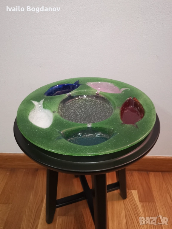 Ръчно направена стъклена чиния, снимка 1