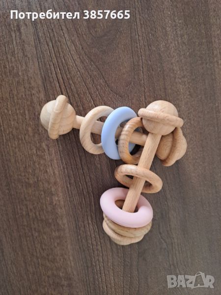 Дървени бебешки гризалки дрънкалки залъгалки, снимка 1