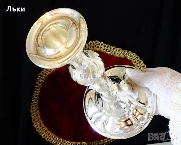 Посребрен свещник WMF,630 гр.,Art Nouveau. , снимка 6 - Антикварни и старинни предмети - 53977849