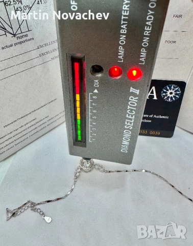 Сребърна гривна с мойсанит (Диамант) 0.5 карата, снимка 10 - Гривни - 53529602