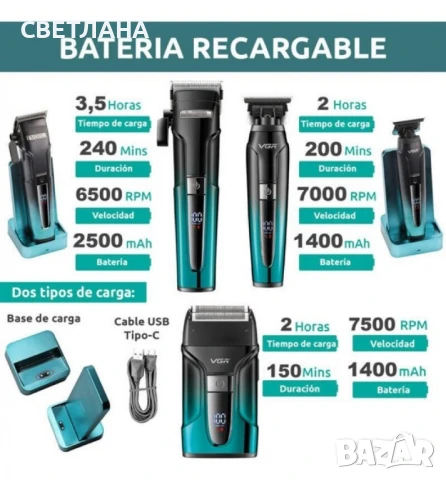   Комплект за подстригване 3 в 1 VGR V-694, снимка 4 - Други - 50834596