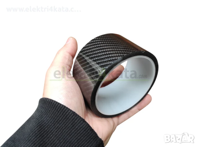 Винилова лента с карбонов ефект – 5 см x 3 м, снимка 3 - Аксесоари и консумативи - 50551525