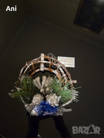 Декоративен малък венец РЪЧНА ИЗРАБОТКА, снимка 2 - Декорация за дома - 52776668