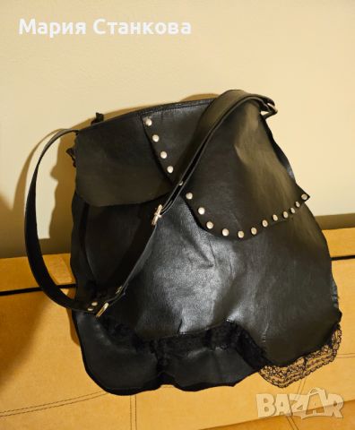 Естествена кожа дамска чанта, снимка 1 - Чанти - 45830202