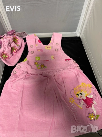 Памучен джинсов сукман за момиче + чантичк, снимка 2 - Бебешки рокли - 53766755