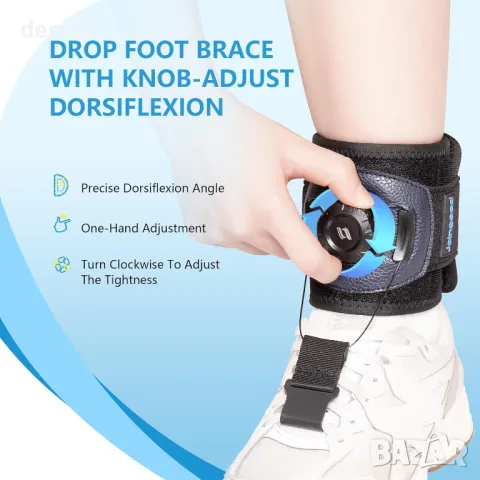 joingood с Reel-Adjust Dorsiflexion, AFO Foot Drop Brace за ходене с обувки (L/XL), снимка 3 - Други - 47107385