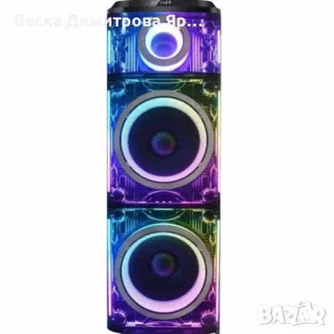 Професионална караоке тонколона Homey HM-1004-SP212 с два безжични микрофона