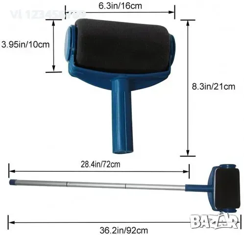 Валяк с контейнер за боядисване + удължител, снимка 6 - Други инструменти - 49751946