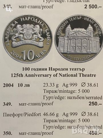 Сребърна монета 100г Народен театър Иван Вазов, снимка 3 - Нумизматика и бонистика - 46206542