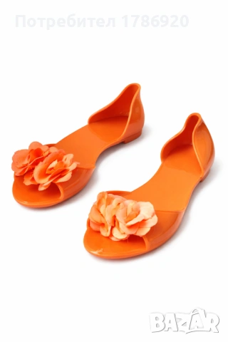 Гумени балерини с цвете в оранжево - лятна радост! 🧡