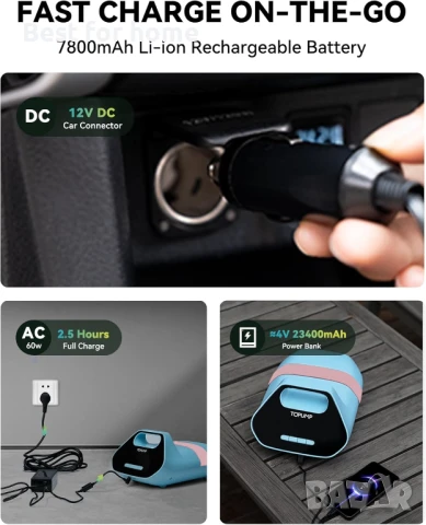 TOPUMP 7800mAh акумулаторна въздушна помпа за SUP , снимка 5 - Друга електроника - 50534593