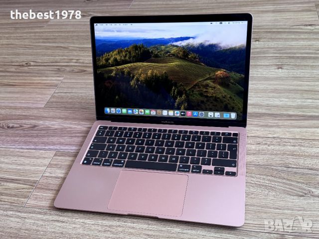 MacBook Air 13 M1 Gold`8 CPU/7 GPU/8GB RAM/256GB SSD/Бат 15ч, снимка 1 - Лаптопи за работа - 45947165