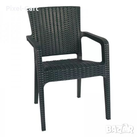 Стилен градински стол - Черен, снимка 5 - Столове - 46461224