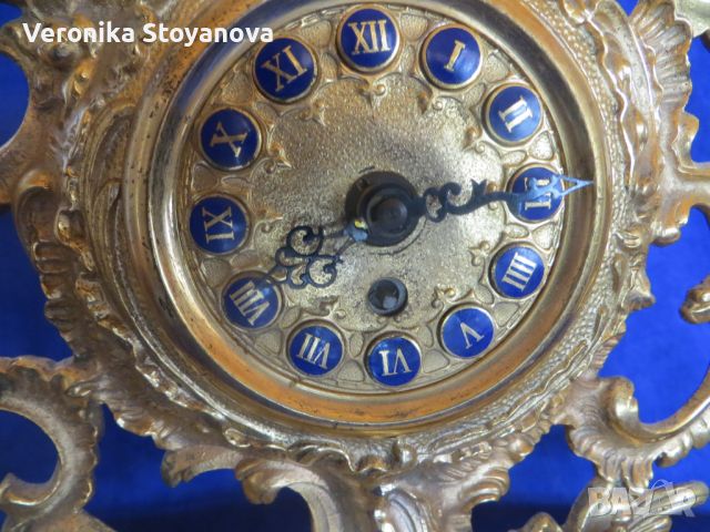 Каминен бароков часовник, снимка 6 - Антикварни и старинни предмети - 45158860