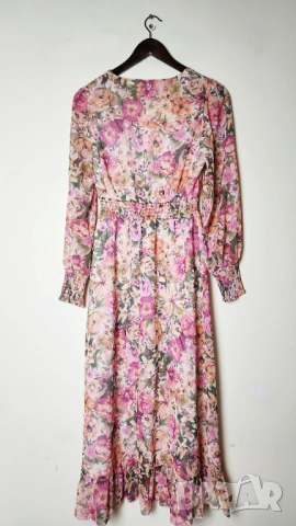 Макси рокля Amisu с цветочен принт, снимка 4 - Рокли - 54135873