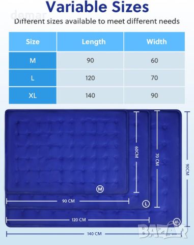 Vamcheer Издръжлива хладна подложка охлаждаща постелка легло за домашни любимци, синьо,60x90 см, снимка 5 - Други стоки за животни - 45623650