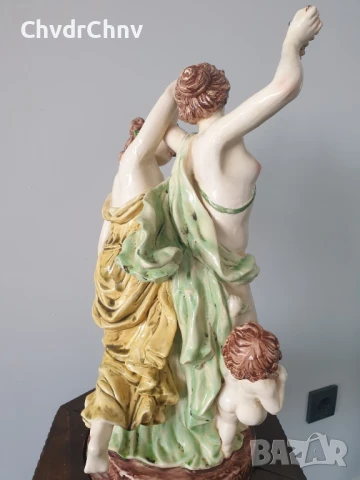 нимфи статуетка 46см-5кг/еротика/голяма керамична фигура на голи момичета, снимка 5 - Антикварни и старинни предмети - 51302277