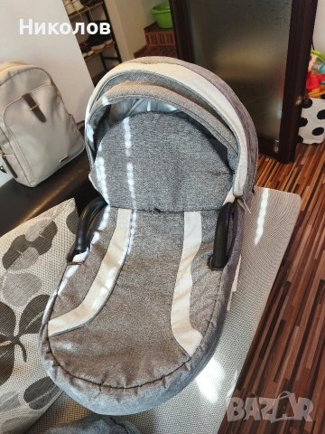Комбинирана количка 3в1 LORELLI Premium POLAND MIA AIR LIGHT&DARK GREY, снимка 5 - Детски колички - 53105122