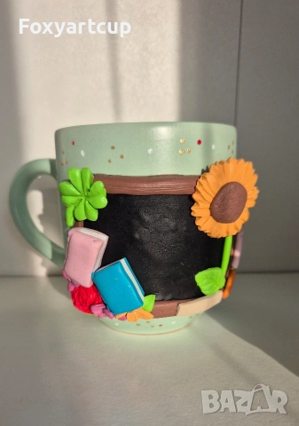 Чаша полимерна глина за учител , снимка 4 - Чаши - 53661861