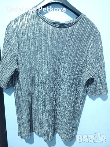 Лятна ефирна  рипсена блуза с къс ръкав , снимка 2 - Тениски - 45189492