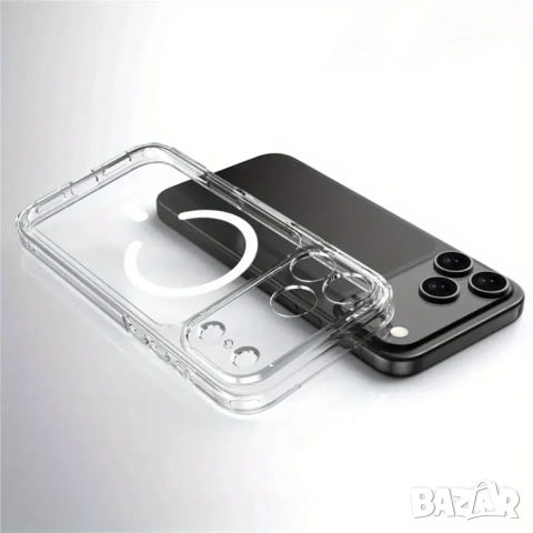 Прозрачен кейс за iPhone 17 Pro Max Удароустойчив - Безжично зареждане, снимка 4 - Калъфи, кейсове - 52231553
