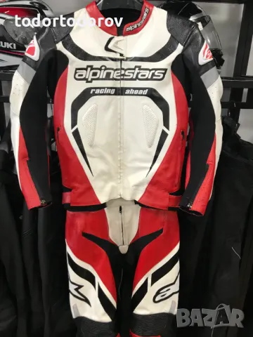 Кожен мото екип ALPINESTARS MOTEGI,2час.,48 S-M,гърбица,протектори, снимка 1