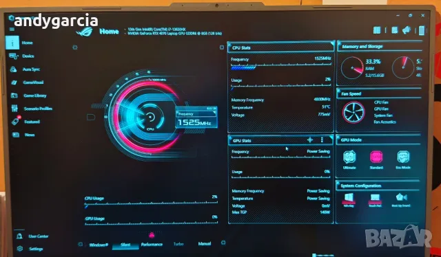 NVidia RTX 4070 8GB/Intel Core i7-13650HX/16GB RAM/1TB SSD/ASUS ROG Strix G18/18' FHD+ IPS 165hz, снимка 17 - Лаптопи за игри - 48434873