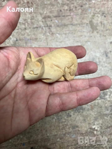 Дървена котка - ръчна изработка , снимка 2 - Други ценни предмети - 51112416
