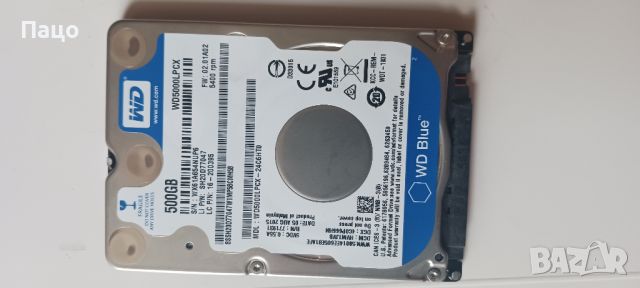 WD 500GB 231 дни/тестван, снимка 4 - Части за лаптопи - 45579944