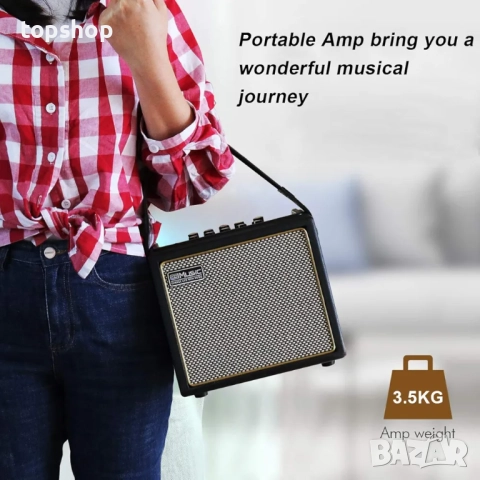 Чисто нов Coolmusic BP MINI усилвател за акустична китара, 30-ватов Bluetooth високоговорител..., снимка 7 - Други - 52083904