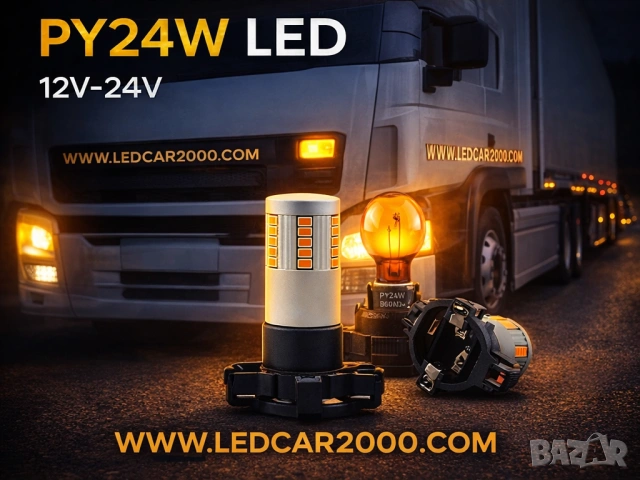 Лед Крушки PY24W 2500 LM, снимка 5 - Аксесоари и консумативи - 50985375