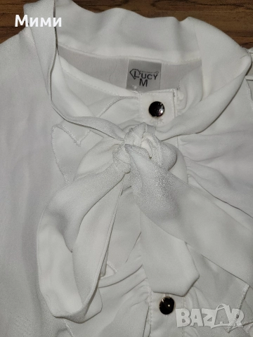 Бяла риза Lucy с удължен гръб, снимка 4 - Ризи - 52670089