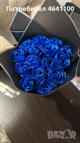 Букет от сатенени рози, снимка 6 - Изкуствени цветя - 53135426