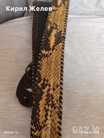 Кожен колан имитиращ змийска кожа с катарама мотористи много красив 26608, снимка 5 - Колани - 51920362