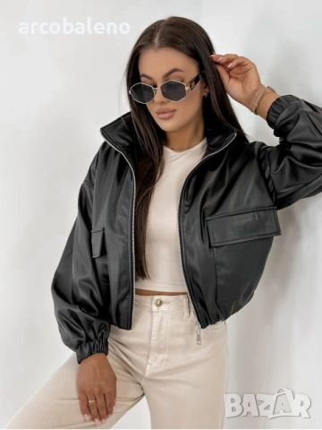 Дамско преходно яке от еко кожа VIANNE, 2цвята , снимка 16 - Якета - 54228058